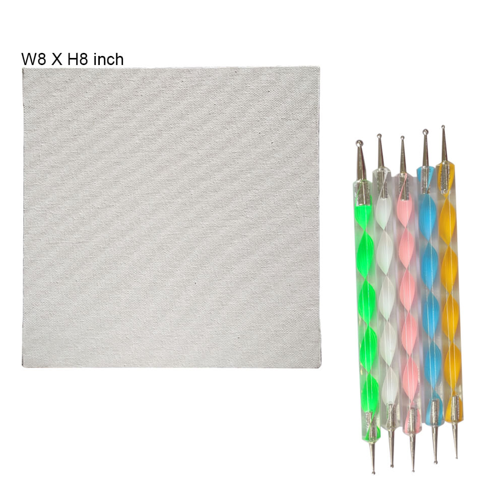 Square Canvas and Big Dotting Tool Set of 1